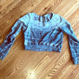 HardTail Blue Ombré Tye Dye Cropped Sweatshirt